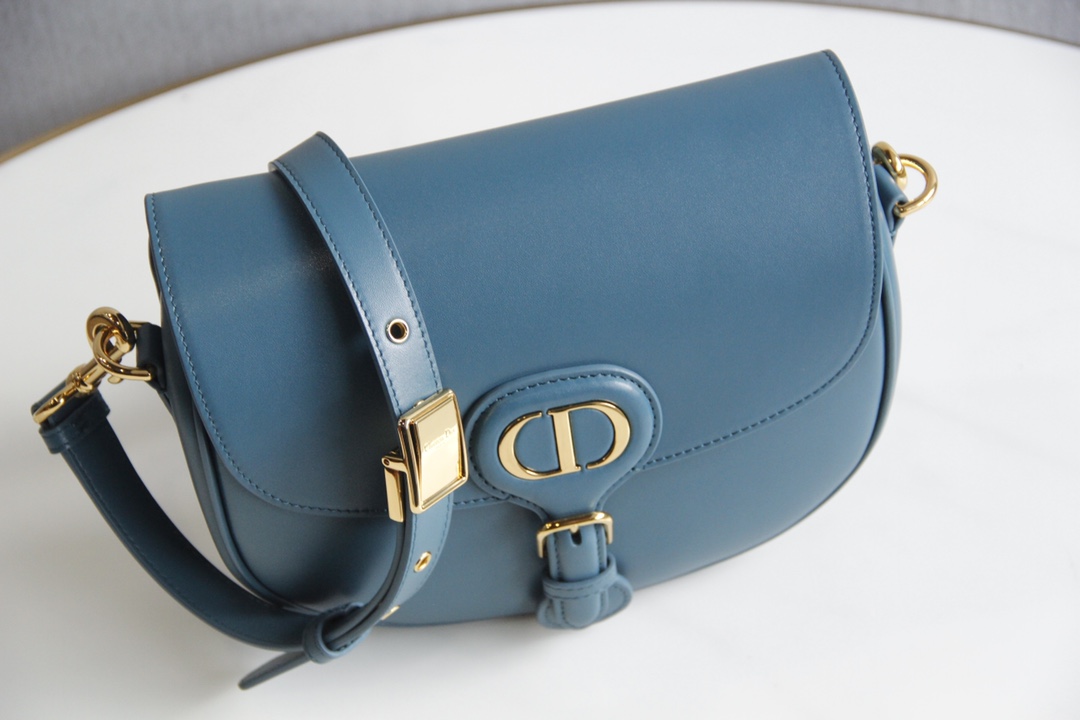 Medium Dior Bobby Bag Navy Box Calfskin